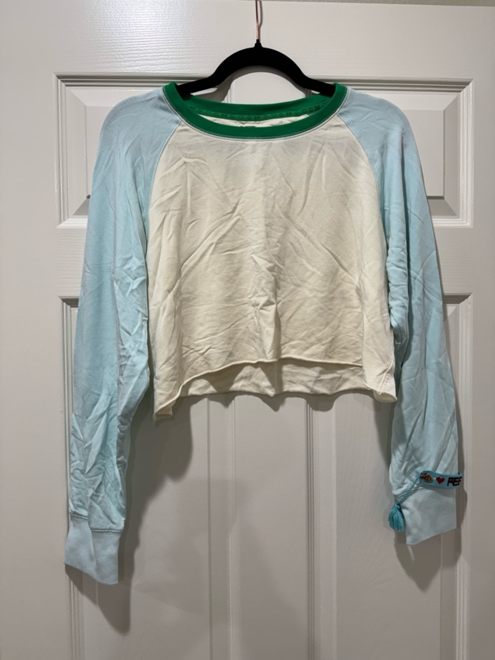 Big Feelings Graphic crop sweatshirt- Multicolor Heart Print